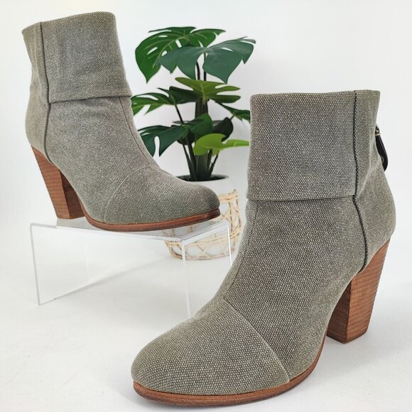 Rag & Bone Women’s Newbury Tan Canvas Ankle Boots Size 11 - Picture 1 of 9